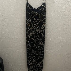 Fashion Nova Black and Gold Maxi Dress